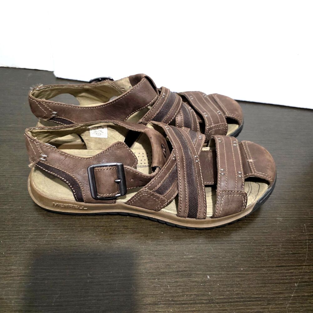 Merrell Espresso J62213 Brown Suede  Leather Fisherman Sandals 9
